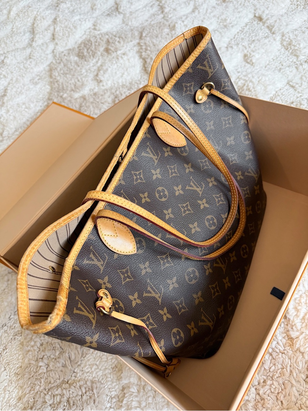 Louis vuitton MM neverfull monogram shoulder bag tote + box - Picture 4 of 16